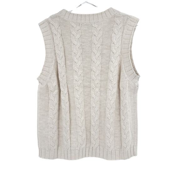 SANCTUARY Sweater Size M NEW Cable Vest Creamy Oat Sleeveless - Picture 4 of 5